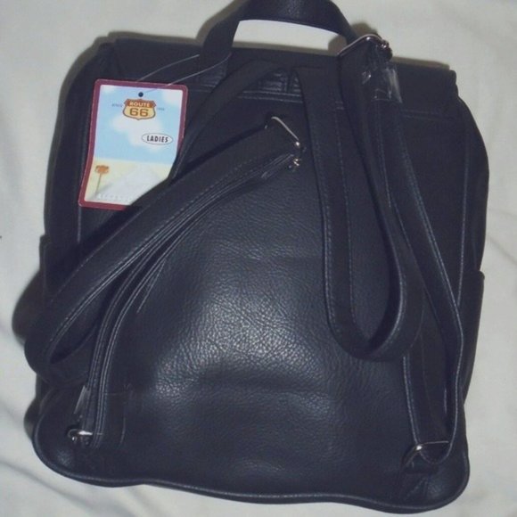 Vintage Rare Black Drawstring Backpack Purse main image 11